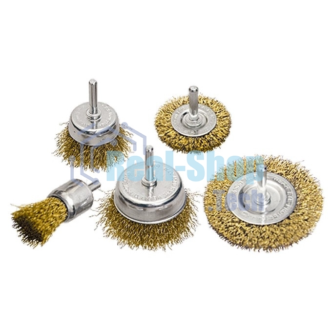 Набор щеток Matrix для дрели, 5 шт., 2 плоские, 50-75 мм + 3 