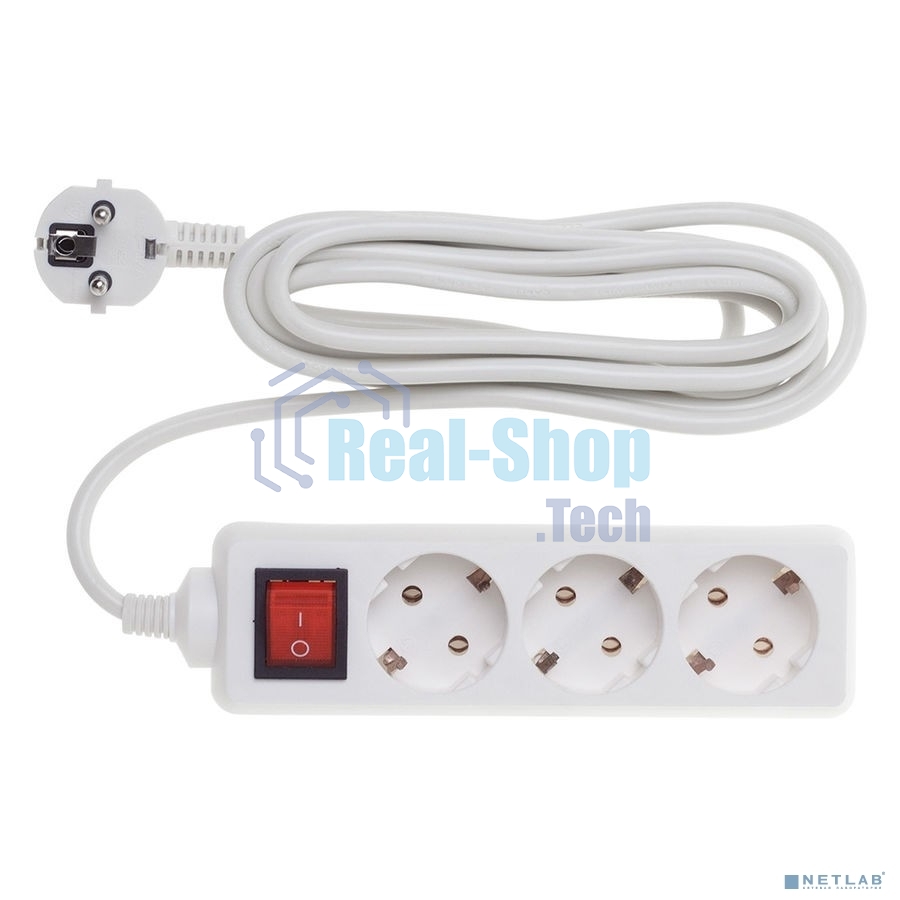 Сетевой фильтр Buro BU-PS3.3/W 3 м (3 розетки) белый (пакет ПЭ)