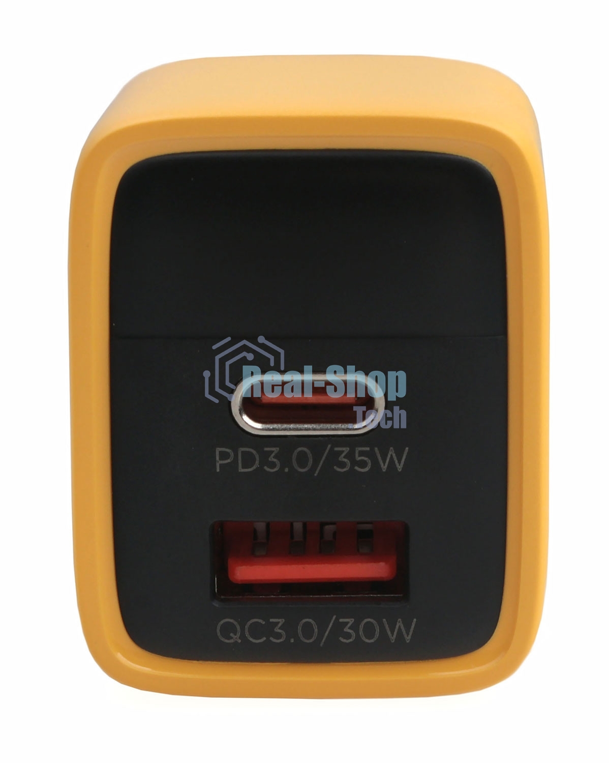 Сетевое зарядное устройство с дисплеем Cablexpert MP3A-PC-53, 35Вт GaN, QC3.0/PD3.0, 1хUSB, 1хType-C, желтый, коробка