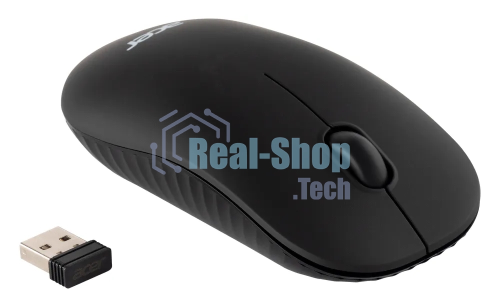 Мышь беспроводная Acer OMR130 черный, 1200 dpi, радиоканал, USB, кнопки - 3