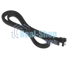 Кабель интерфейсный SATA Cablexpert CC-SATAM-DATA90-BLBR-100CM, Sata3 7pin/7pin, мет.защелка, угловой разъем, 100 см, черный, оплетка, пакет