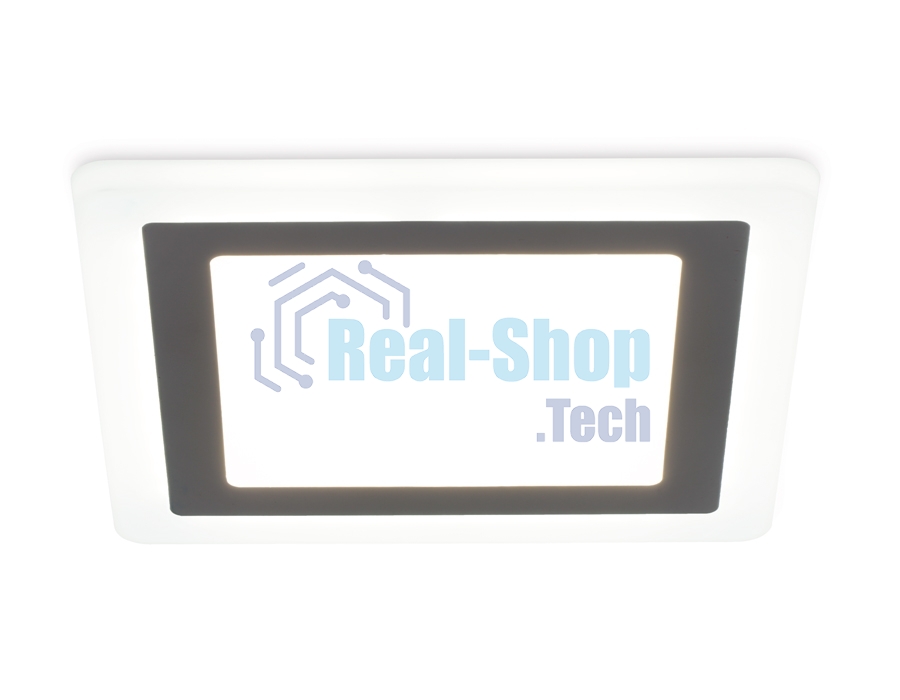 Встраиваемый cветодиодный светильник с подсветкой Ambrella light DCR394 12W+4W 4200K+4200K 220-240V 195*195*20 (A155*155)