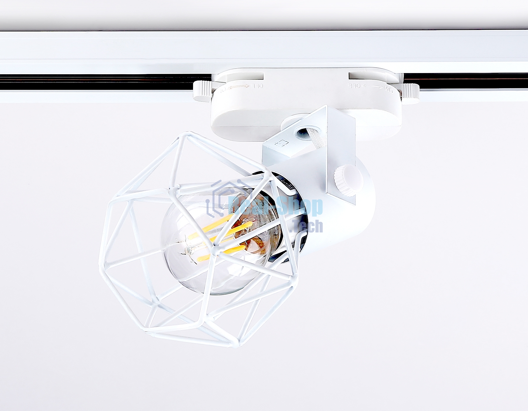 Трековый однофазный светильник Ambrella light GL5001 WH белый E27 max 40W D92*163