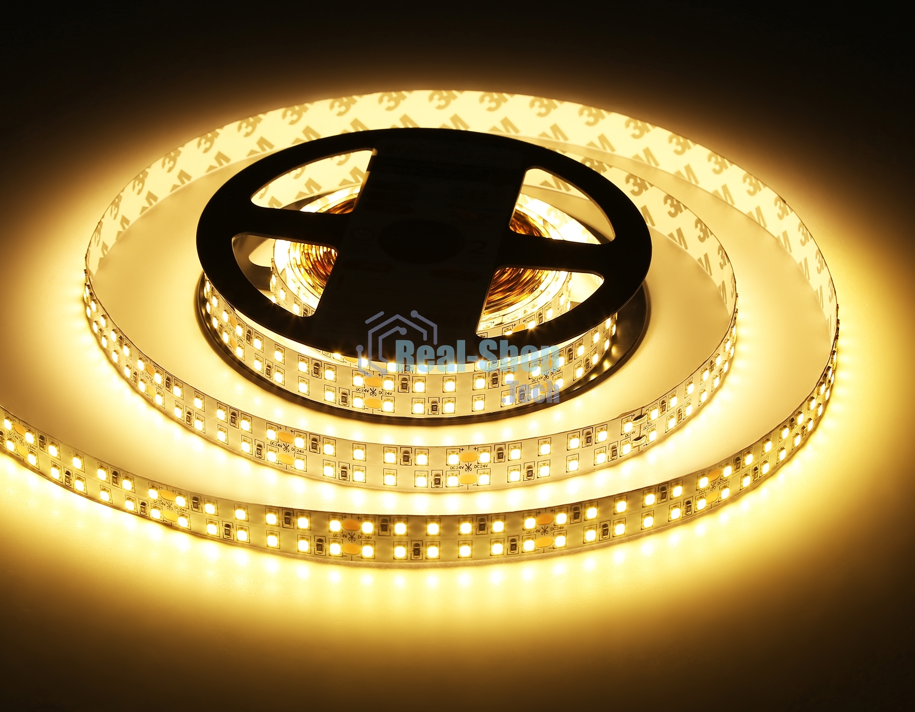 Светодиодная лента Ambrella light GS3701 2835 240Led /24W m/ 24V IP20 3000K/ 5000*14*1.2mm (2 конт.)