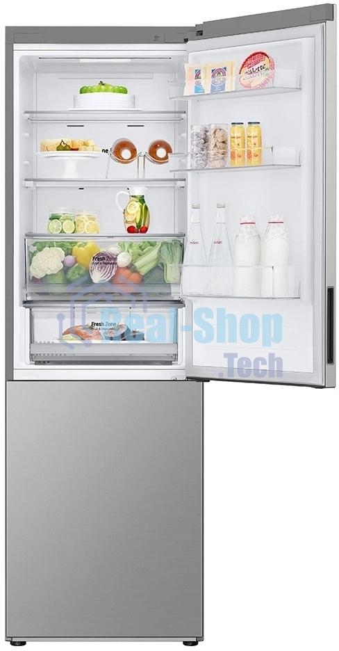 Холодильник LG GC-B459ANMW серебристый двухкамерный 234/110л морозилка снизу, No Frost