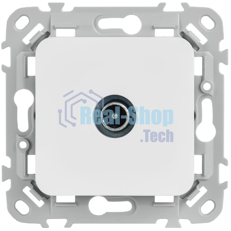 Розетка TV экранированная оконечная тип M РТВм-1-1-1-ФлБ белый FLITE