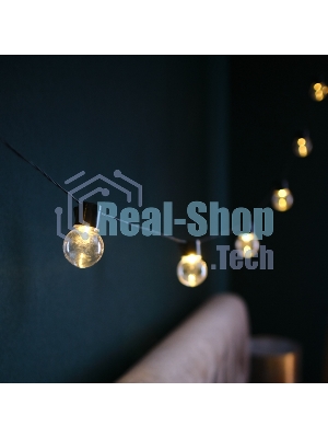 Лофт-гирлянда Neon-night светодиодная 5 м, черный ПВХ, 20 LED, теплое белое свечение