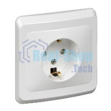 Розетка 1-м СП Этюд 16А защ. шторки с заземл. бел. SchE PC16-004B