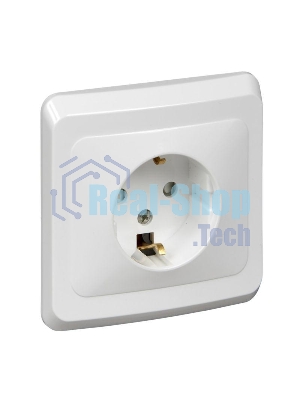 Розетка 1-м СП Этюд 16А защ. шторки с заземл. бел. SchE PC16-004B