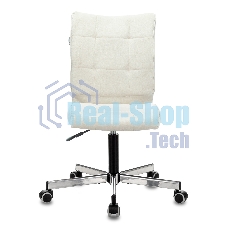 Кресло компьютерное Бюрократ CH-330M/VELV20 без подлокотников, молочный, крестовина металл