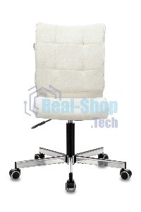 Кресло компьютерное Бюрократ CH-330M/VELV20 без подлокотников, молочный, крестовина металл