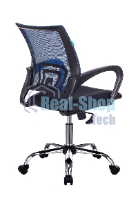 Кресло компьютерное Бюрократ CH-695N/SL/BL/TW-11 спинка сетка синий TW-05, сиденье черный TW-11, крестовина хром