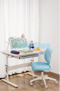 Кресло детское Cactus CS-CHR-3594BL голубой, крестов. пластик белый