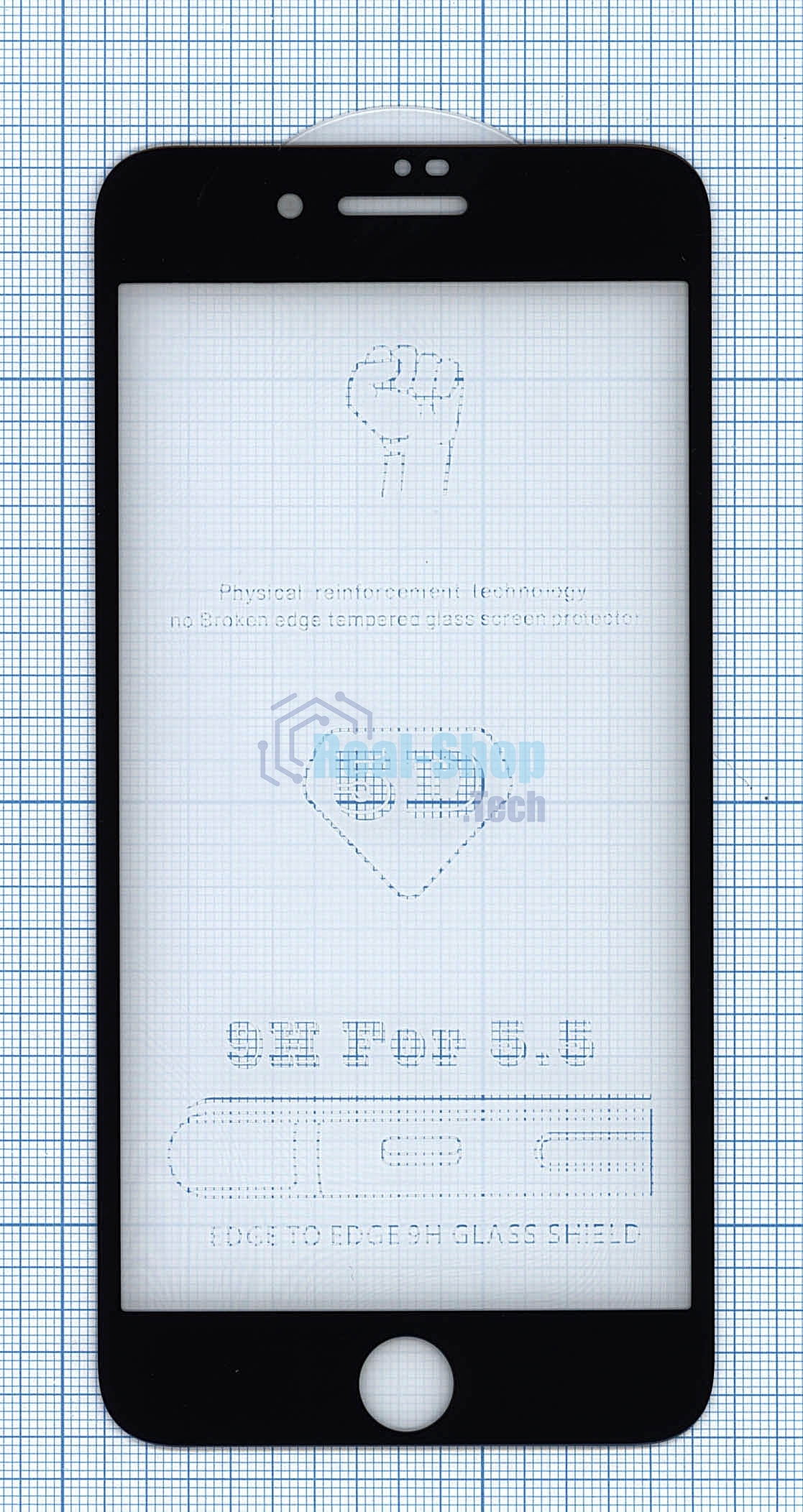 Защитное стекло 6D для Apple iPhone 7/8 Plus черный