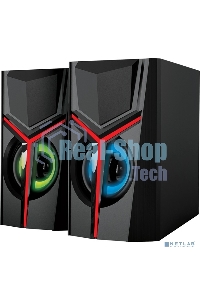 Акустическая система 2.0 Qumo TRON AS007, 10 ВТ, объемное звучание, RGb подсветка, USB/Jack 3,5мм