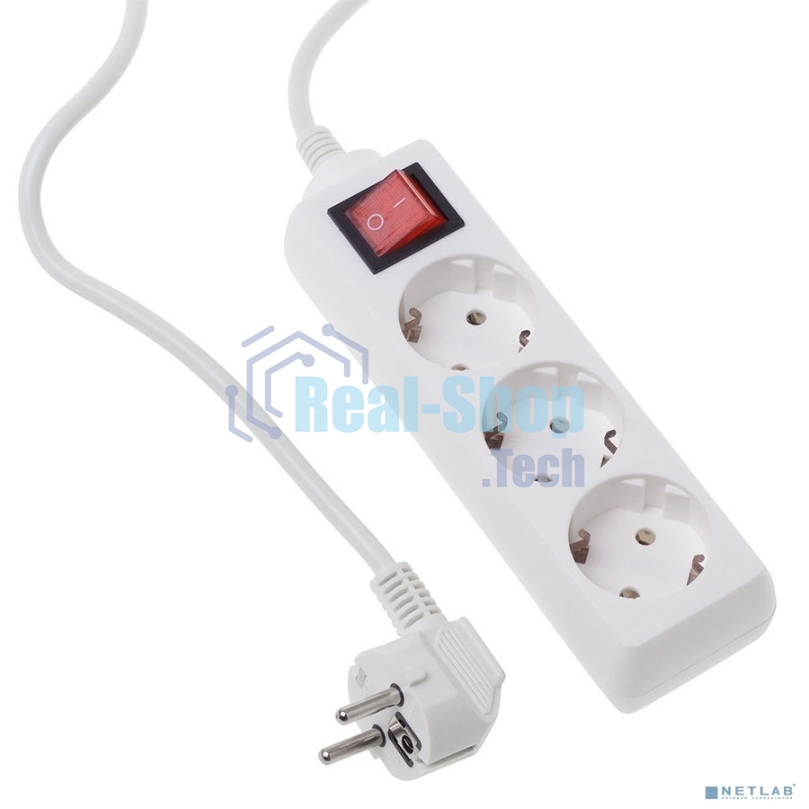 Сетевой фильтр Buro BU-PS3.3/W 3 м (3 розетки) белый (пакет ПЭ)