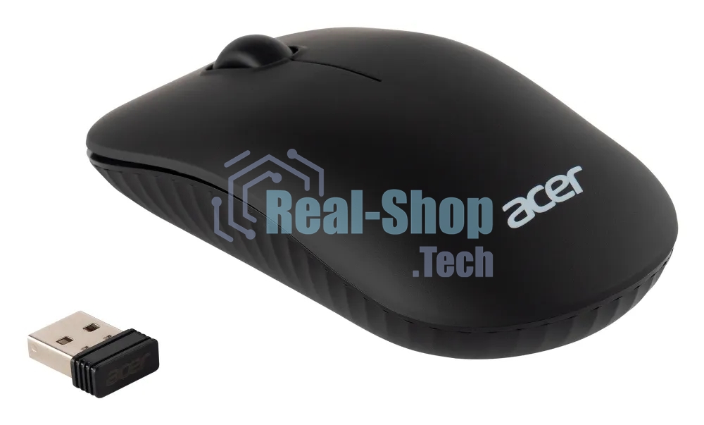 Мышь беспроводная Acer OMR130 черный, 1200 dpi, радиоканал, USB, кнопки - 3