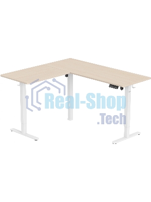 Стол компьютерный Cactus угловой подъемный столешница МДФ, белый дуб каркас белый 140x72x60 см (CS-EDXL-WWD)
