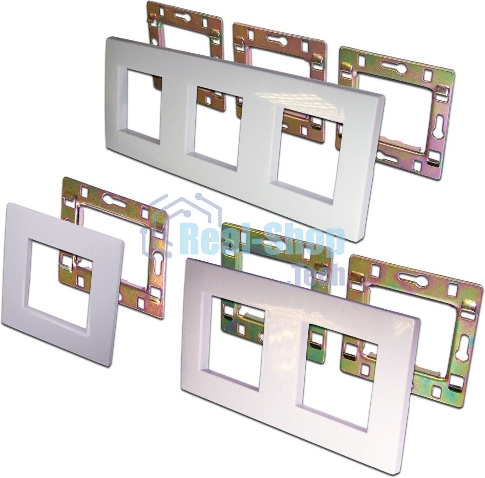 Рамка 1-постовая 45х45, с суппортом, белая