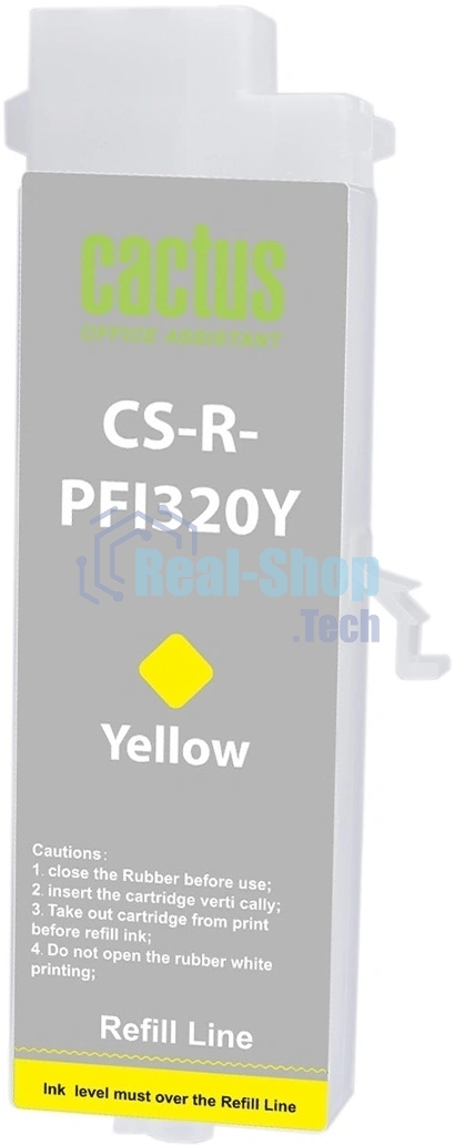 Картридж струйный Cactus CS-R-PFI320Y PFI-320Y желтый для Canon imagePROGRAF TM-200/200MFP/205/300/300MFP/305/250/255/350/355