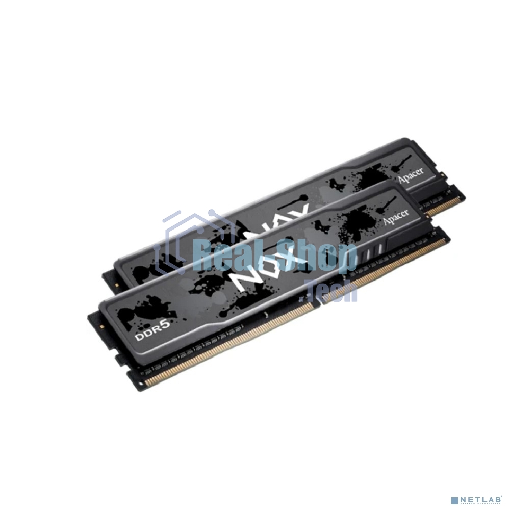 Оперативная память Apacer Nox, DDR5, 32Gb (2x16Gb), 5200MHz, CL40, DIMM, радиатор, серый/черный