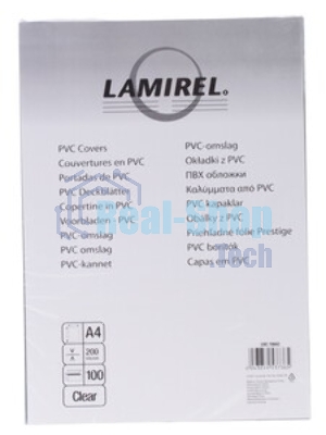 Обложки для переплета Lamirel LA-7868201, Transparent A4, PVC, прозрачные, 200 мкм, 100 шт