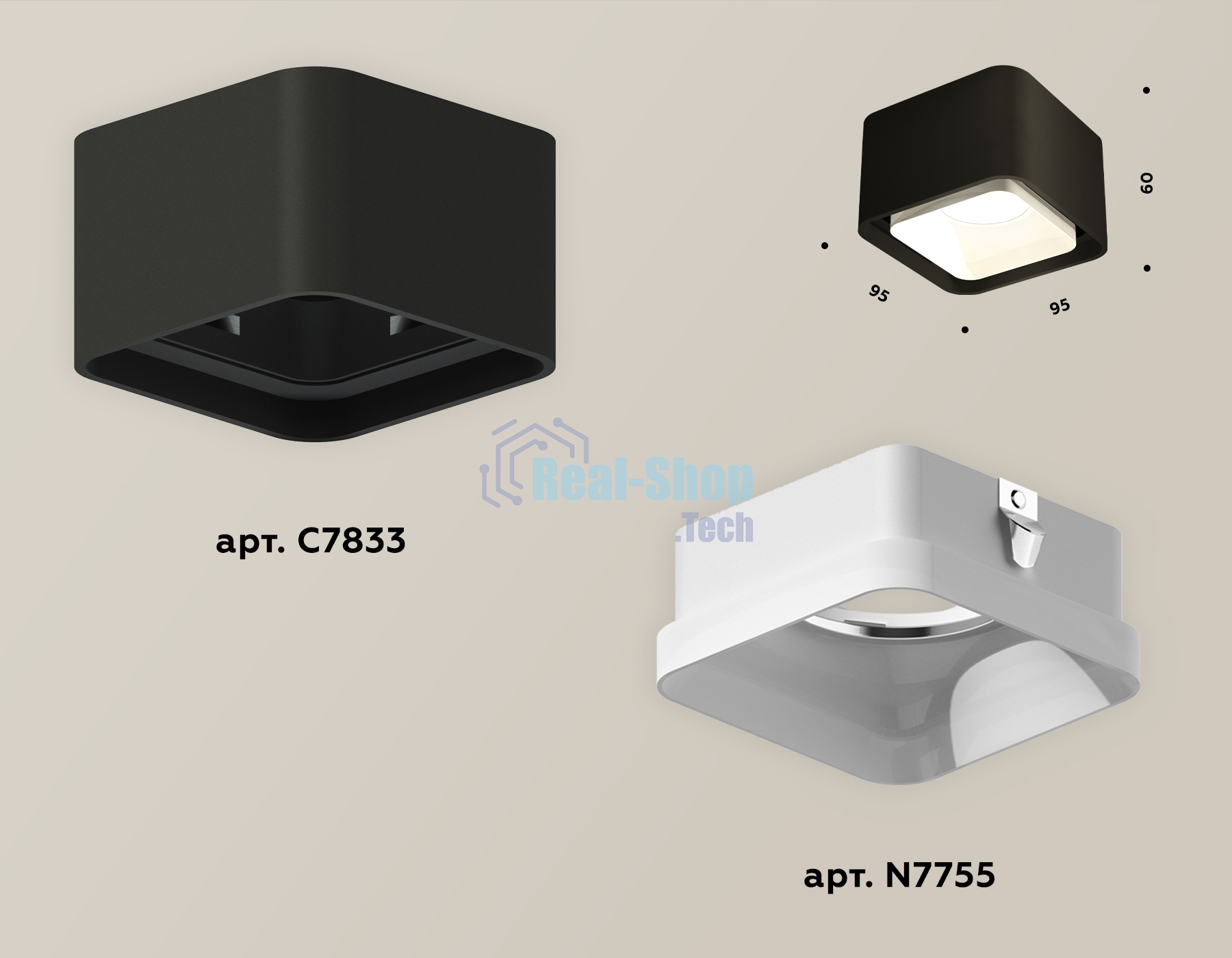 Светильник Ambrella Light XS7833021 SBK/FR черный песок/белый матовый MR16 GU5.3 (C7833, N7755)