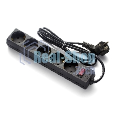 Удлинитель ExeGate EC-5-3B (EX279357RUS), черный, 3 м, 	евровилка с заземлением, 5 евророзеток с заземлением, 2200 Вт