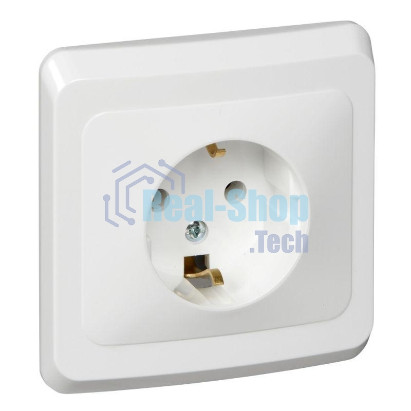Розетка 1-м СП Этюд 16А с заземл. белый SchE PC16-003B