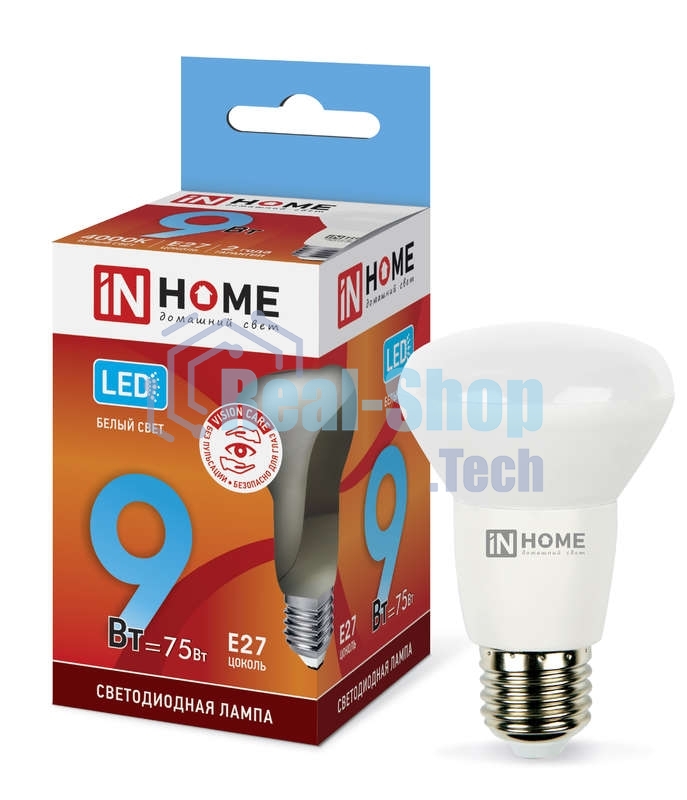 Лампа светодиодная LED-R63-VC 9Вт 230В E27 4000К 810лм IN HOME 4690612024325