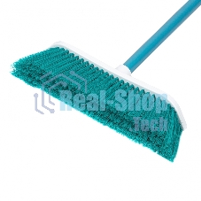 Щетка пластмассовая для подметания пола, 27 см, c черенком, 120 см, бирюз. щетина, Home Palisad