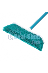 Щетка пластмассовая для подметания пола, 27 см, c черенком, 120 см, бирюз. щетина, Home Palisad