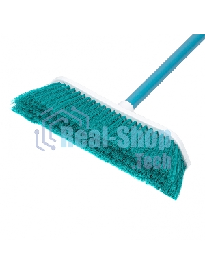 Щетка Home Palisad пластмассовая для подметания пола, 27 см, c черенком, 120 см, бирюз. щетина
