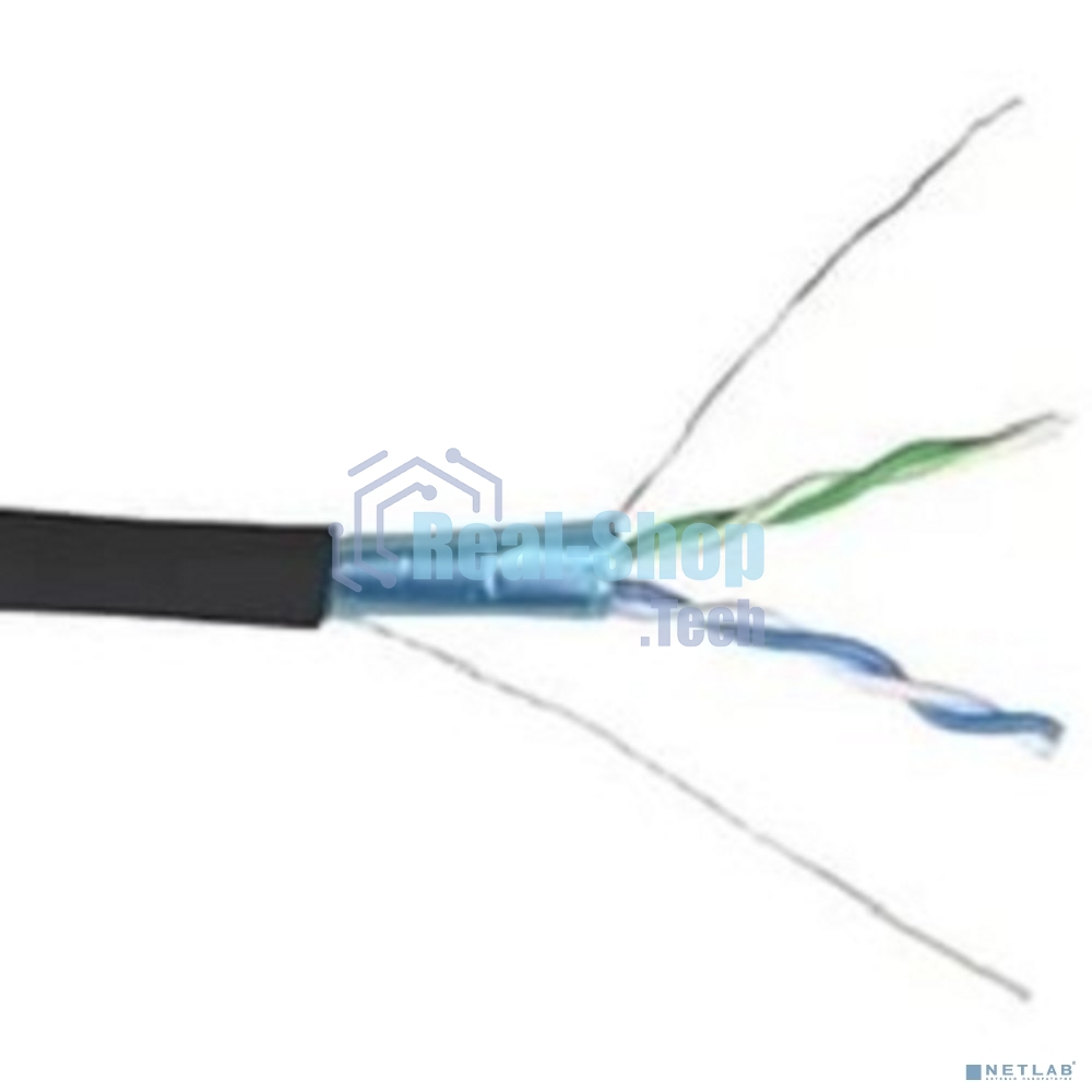 Кабель связи ITK витая пара F/UTP, cat.5e 4х2х24AWG solid, LDPE, 305м, черный