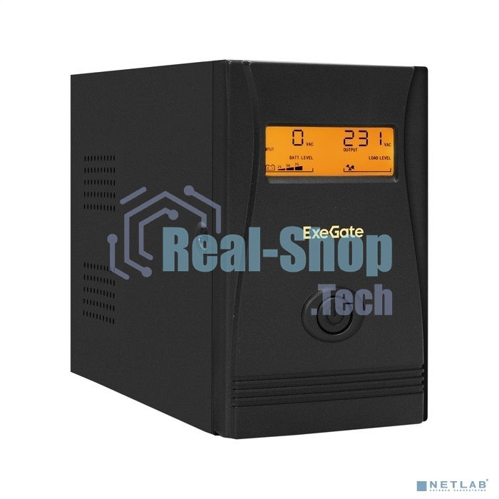 Источник бесперебойного питания ExeGate EX292776RUS Power Smart ULB-800.LCD.AVR.2SH 800VA/480W, LCD, AVR, 2*Schuko, металлический корпус, черный