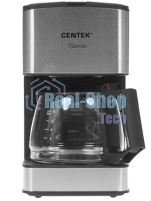 Кофеварка капельная Centek CT-1144 серебристый/черный, исп. кофе - молотый, 0.8 л, 680 Вт.