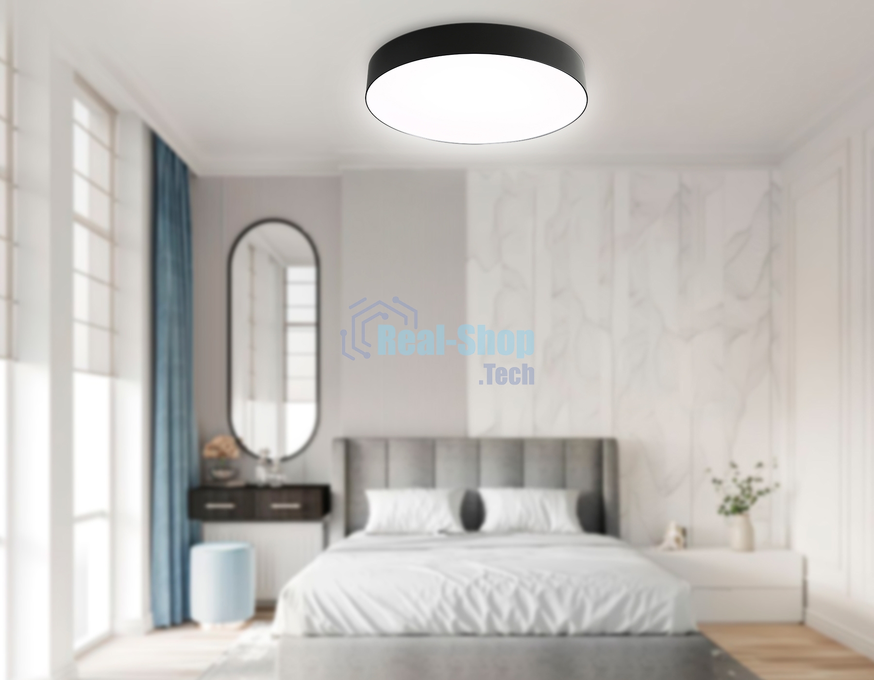 Потолочный светодиодный светильник Ambrella light FZ1365 BK черный IP20 60W 3000-6500K 490*80 (ПДУ ИК)