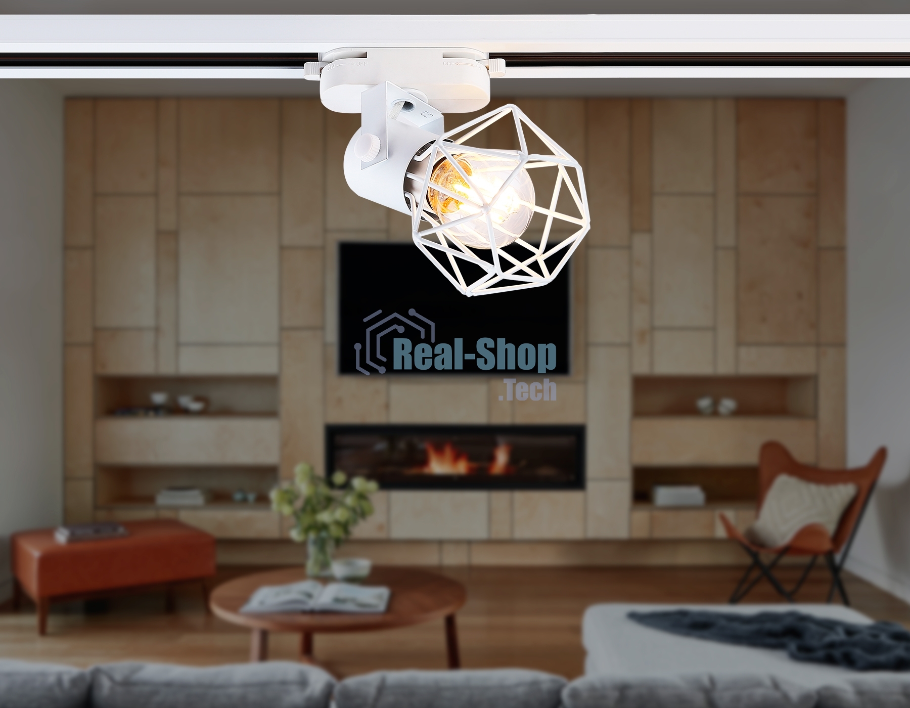 Трековый однофазный светильник Ambrella light GL5001 WH белый E27 max 40W D92*163