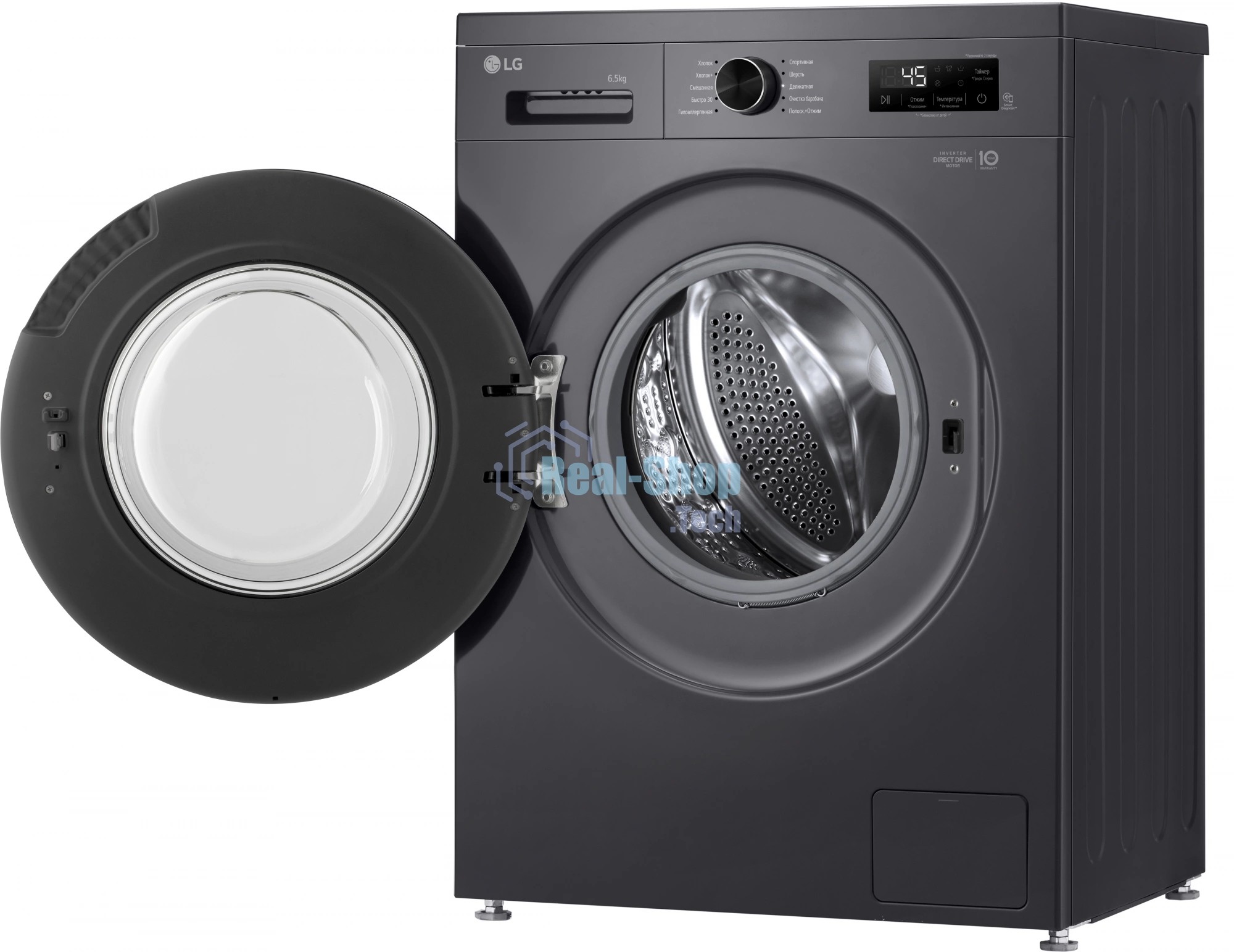 Стиральная машина LG F2Y1WS6J темно-серый, загрузка фронтальная 6,5 кг, 1200 об/мин., класс: A