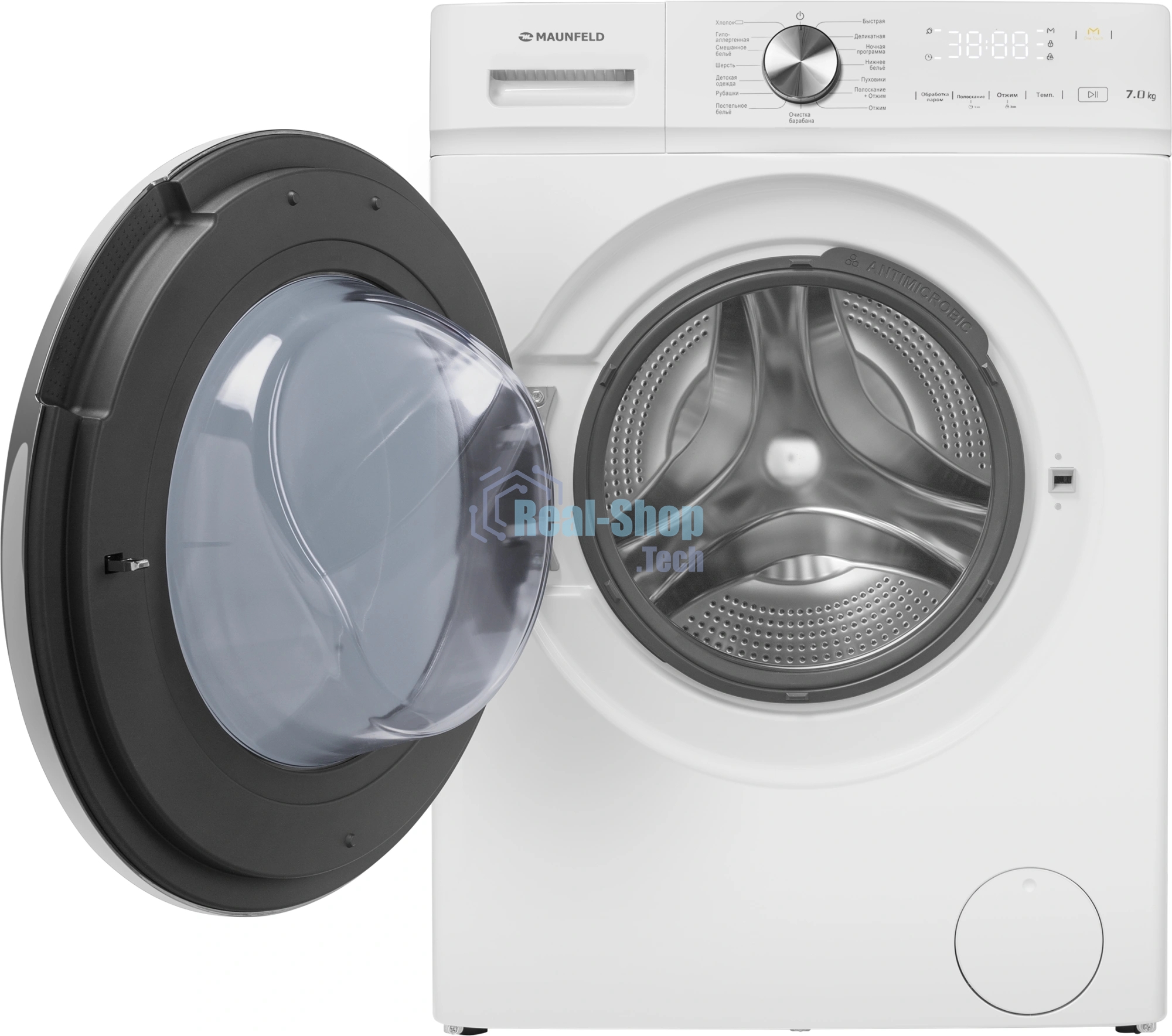 Стиральная машина Maunfeld MFWM127IWH053 белая, загрузка фронтальная 7кг, 1200 об/мин., класс: A+++