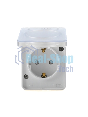 Розетка 1-м ОП AtlasDesign Profi54 16А IP54 250В с заземл. защ. шторки белый SchE ATN540145