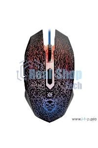 Мышь проводная Defender Shock GM-110L черный, 3200 dpi, USB, кнопки - 6