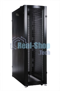 Шкаф серверный ПРОФ напольный 42U (600x1200) дверь перфорированная 2 шт., черный, в сборе, ШТК-СП-42.6.12-44АА-9005