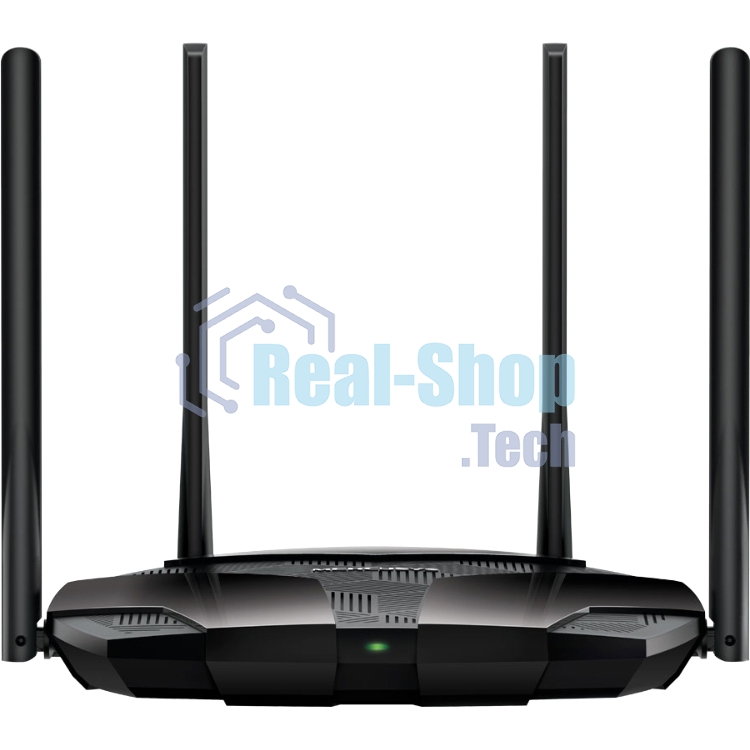 Двухдиапазонный роутер MERCUSYS MR80X AX3000 Wi-Fi 6, до 574 Мбит/с на 2,4 ГГц + до 2402 Мбит/с на 5 ГГц,4 фиксированные внешние антенны, 3 гигабитных порта LAN, 1 гигабитный порт WAN