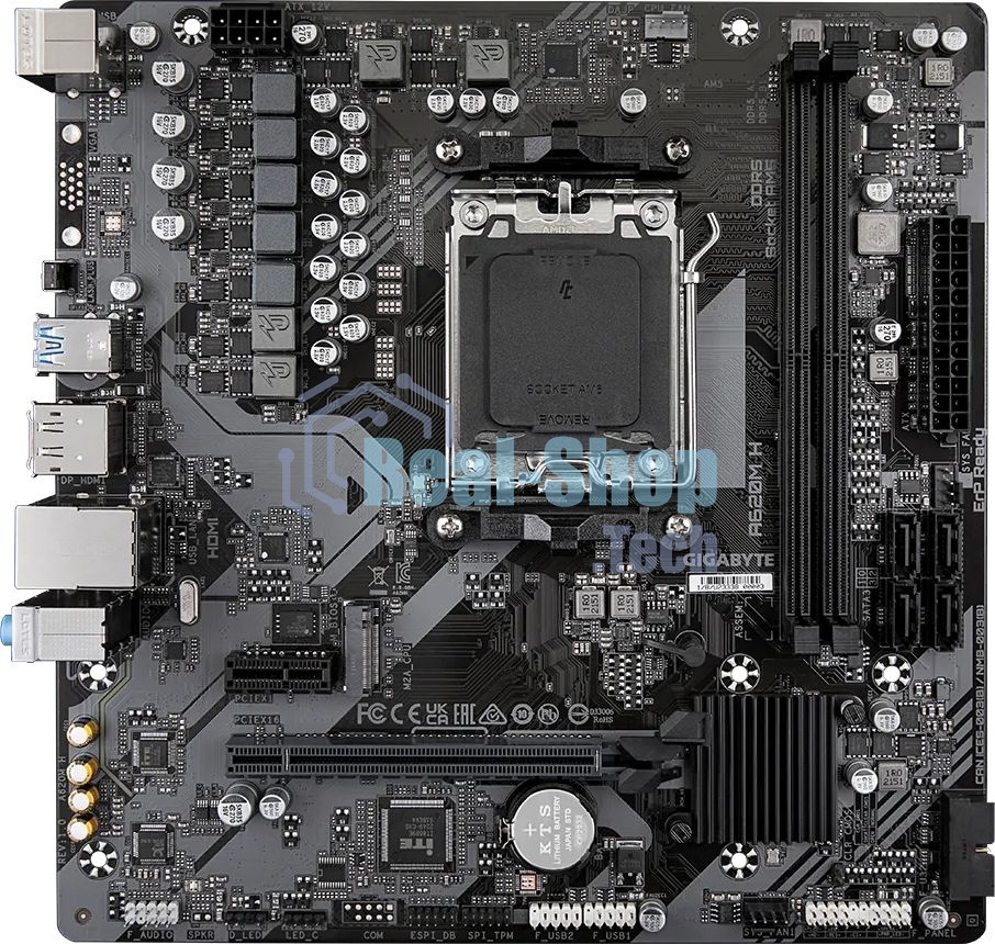 Материнская плата Gigabyte A620M H (V1.2/V2.0), SocketAM5 AMD A620 2xDDR5 mATX AC`97 8ch(7.1) GbLAN RAID+VGA+HDMI