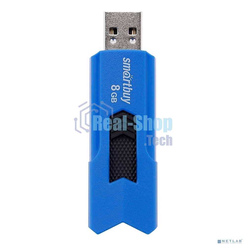 Флешка USB Smartbuy STREAM Blue (SB8GbST-B), 8Gb, USB 2.0, R/W 25/15, синий/черный