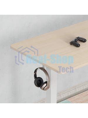 Стол компьютерный Cactus угловой подъемный столешница МДФ, белый дуб каркас белый 140x72x60 см (CS-EDXL-WWD)