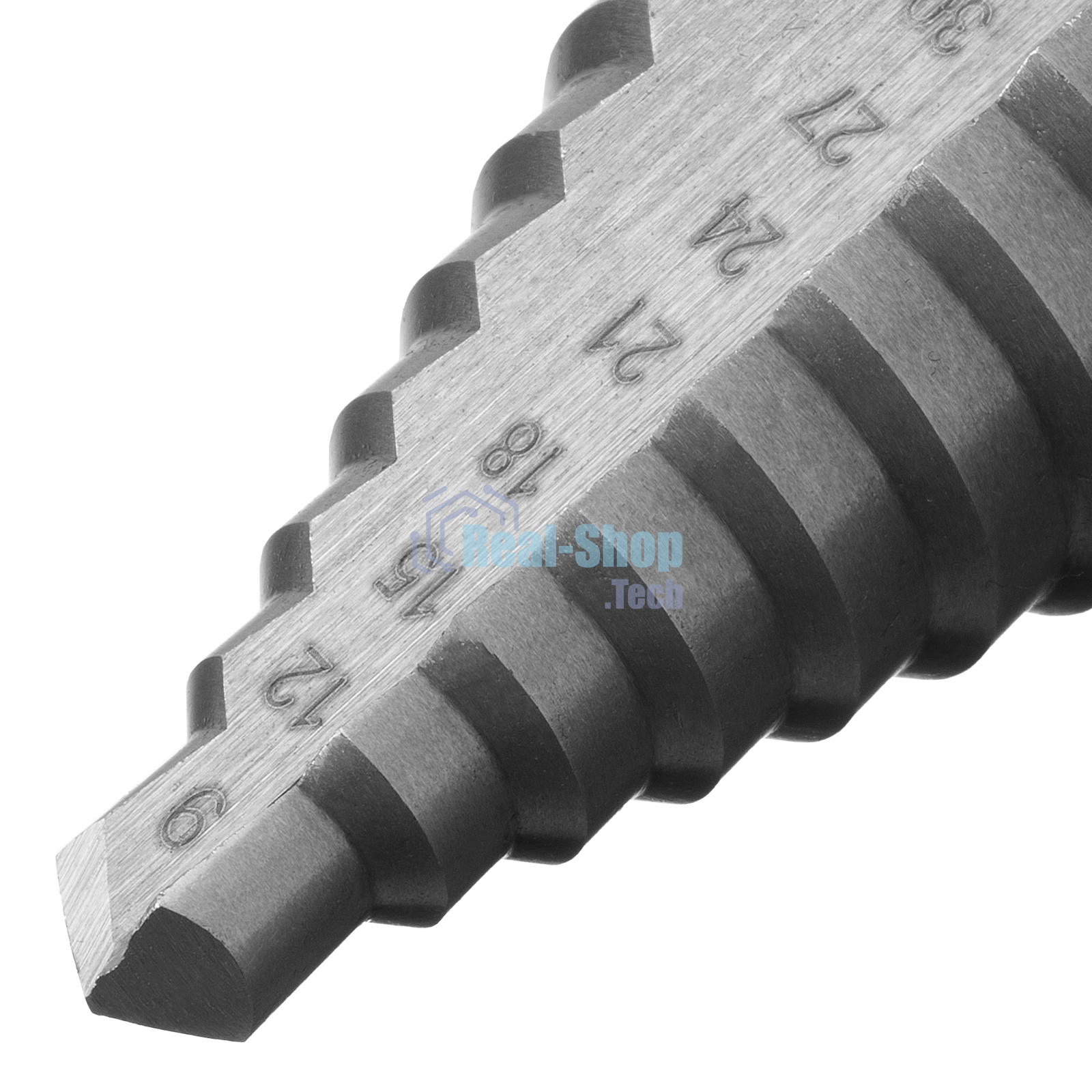 Сверло ступенчатое по металлу Сибртех 9-12-15-18-21-24-27-30-33-36 мм, 4241