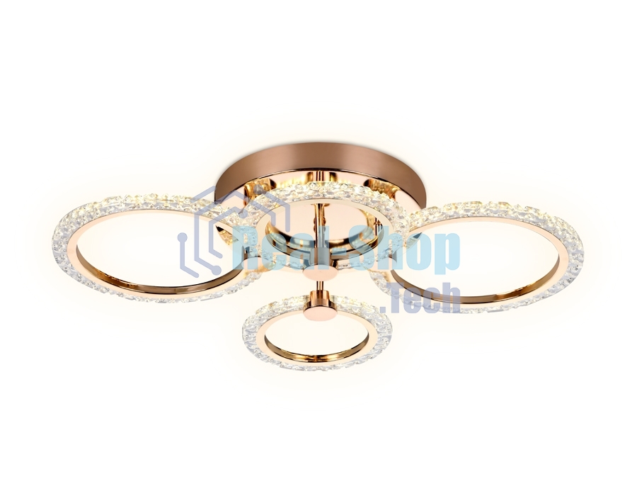 Потолочный светодиодный светильник FA416/2+2 GD золото 60W 640*460*120 (ПДУ РАДИО 2.4G)