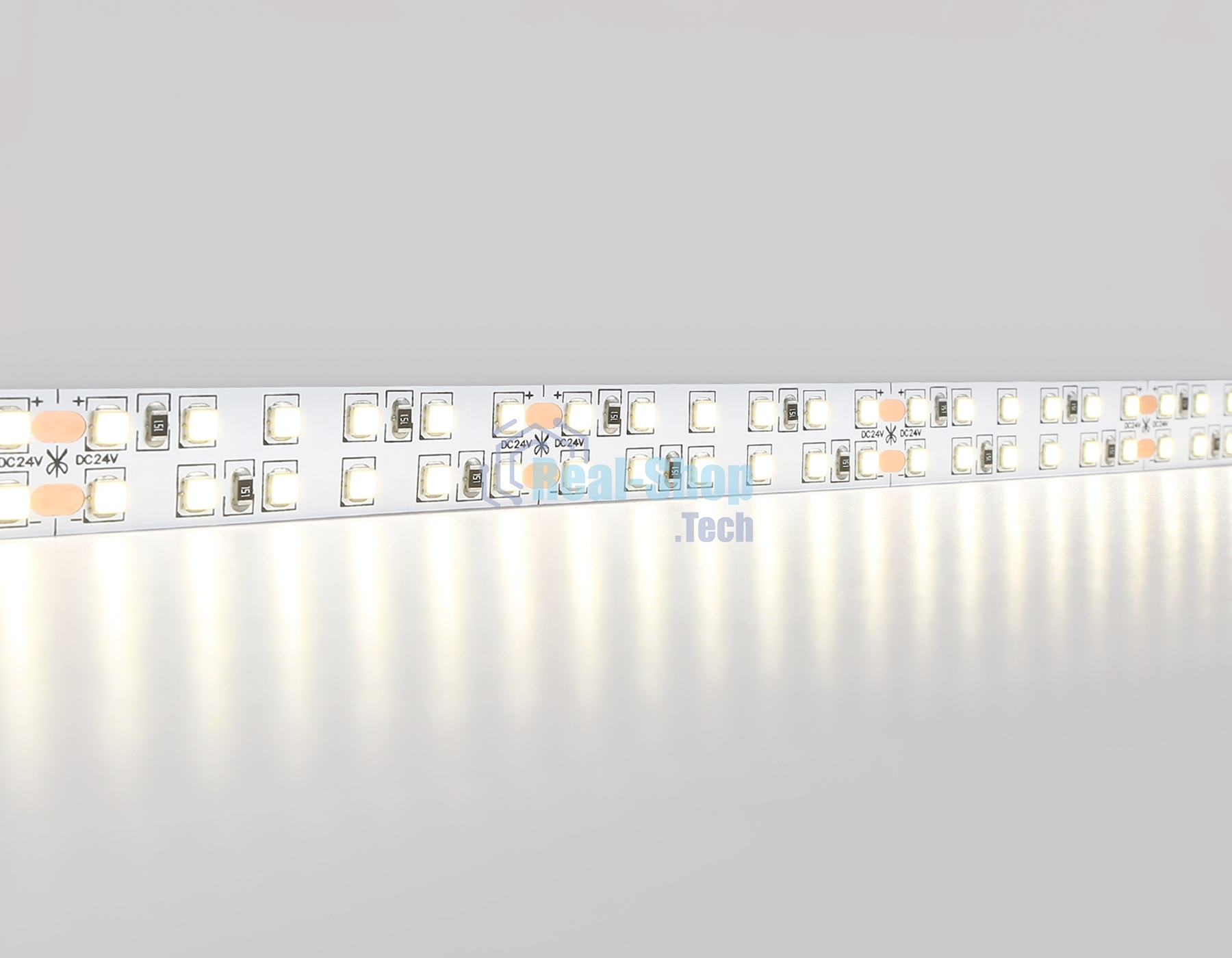 Светодиодная лента Ambrella light GS3702 2835 240Led /24W m/ 24V IP20 4500K/ 5000*14*1.2mm (2 конт.)